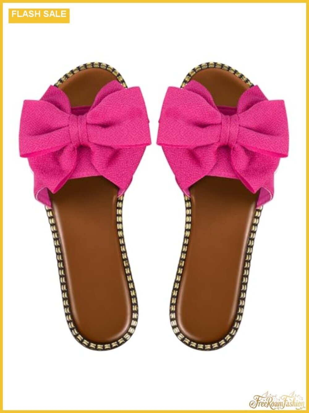 Sksshion Women's Bow Knot Slide Sandals Slip On Flat Summer Dressy